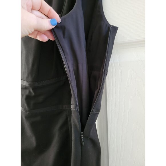 Badgley Mischka Black wool blend dress size 12 guest Party Cocktail - Picture 6 of 8